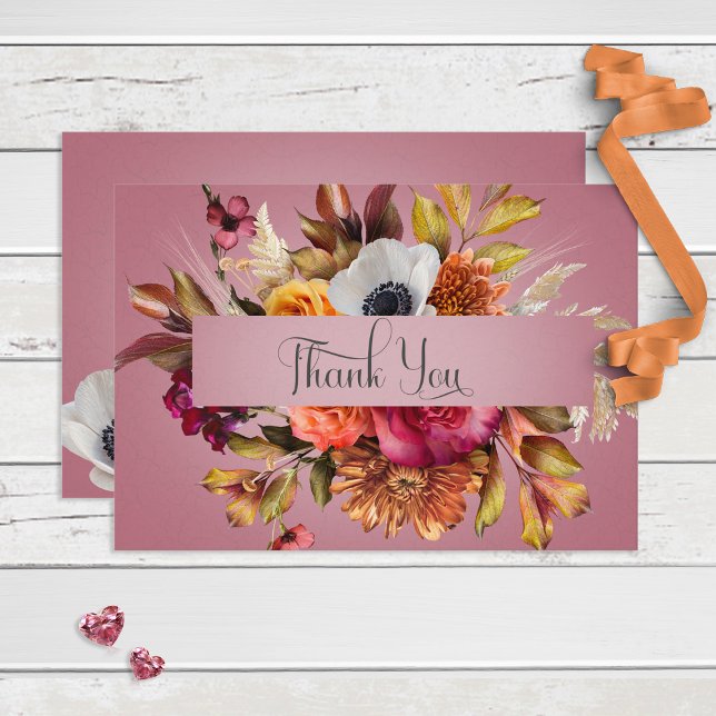 Vintag Floral Jewel Fuchsia Dankeschön Karte (Von Creator hochgeladen)