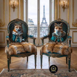 Vintag Floral King Fox Decoupage Seidenpapier