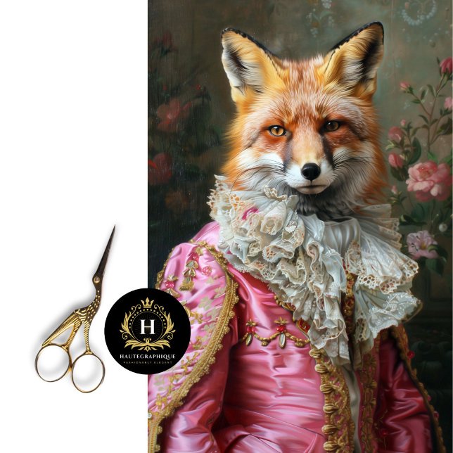 Vintag Floral King Louis Fox Decoupage Seidenpapier (Von Creator hochgeladen)