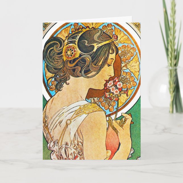 Vintag Floral Mucha Karte (Vorderseite)