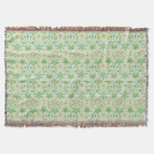 Vintag Floral Pink Blue William Morris Daisy Decke