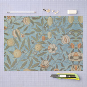Vintag Floral William Morris Frucht Blauer Blume Seidenpapier