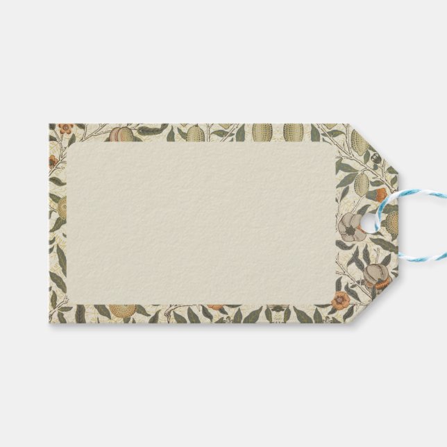 Vintag Floral William Morris Fruit Geschenkanhänger (Vorderseite (Horizontal))