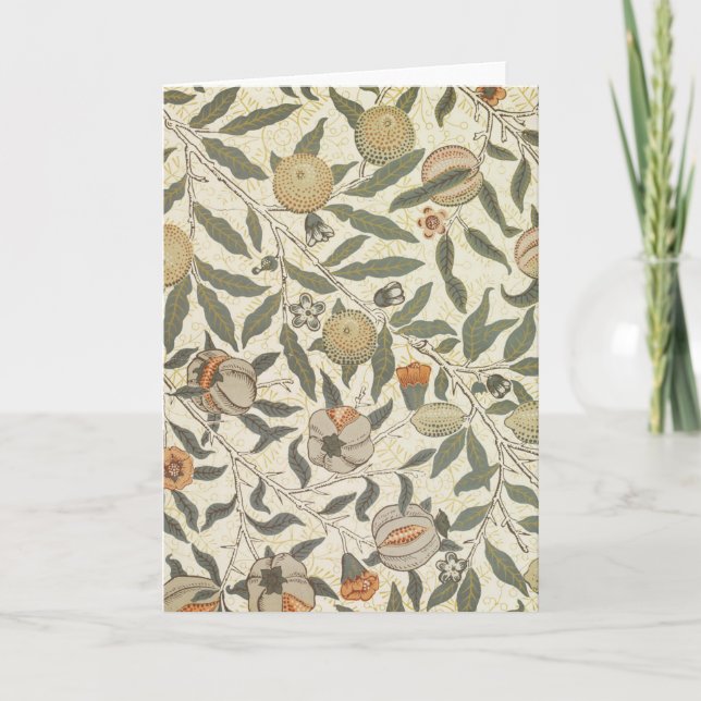 Vintag Floral William Morris Fruit Karte (Vorderseite)