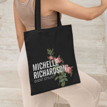Vintag Florals Fett-Text auf schwarz Personalisier