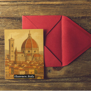 Vintag Florenz Italien Duomo Travel Postkarte