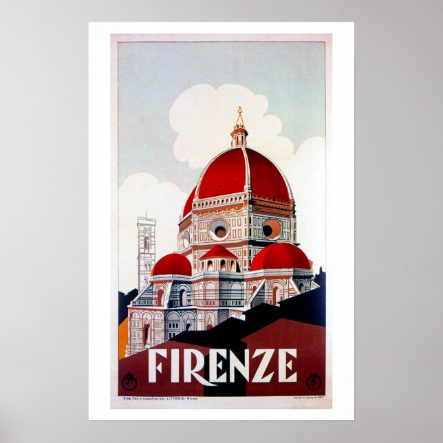 Vintag Florenz Italienisches Reiseplakat Poster (Vorne)