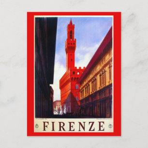 Vintag Florenz Italienisches Reiseplakat Postkarte