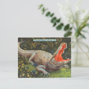 Vintag Florida Alligator Feiertagspostkarte