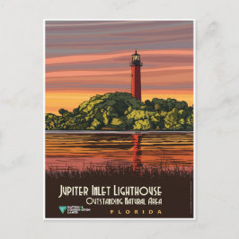 Vintag Florida Jupiter Inlet Lighthouse Postkarte