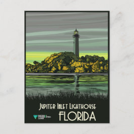 Vintag Florida Jupiter Inlet Lighthouse Postkarte