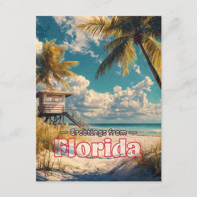 Vintag Florida Postkarte (Vorderseite)