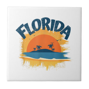 Vintag Florida Retro T-Shirt Design Sonnenschein M Fliese