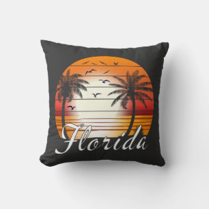 Vintag Florida USA Palm Trees Summer Beach Kissen