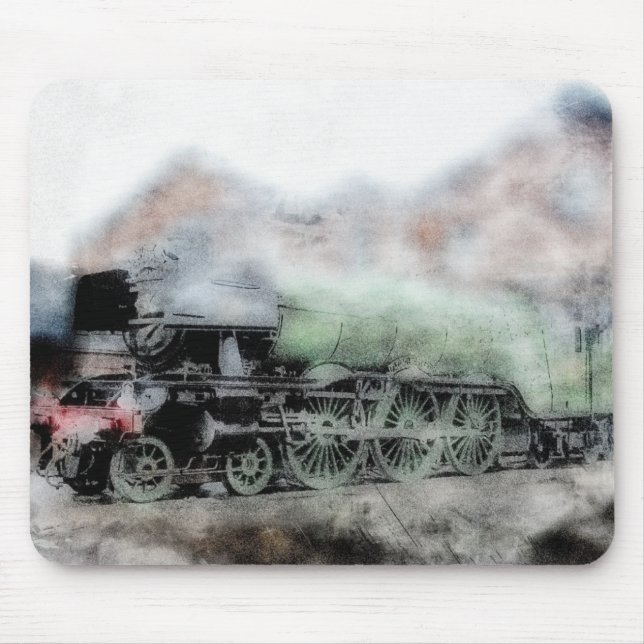 Vintag Flying Scotsman Train Grunge Mousepad (Vorne)