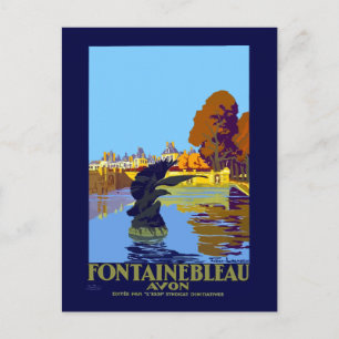 Vintag Fontainebleau Paris Frankreich Reisen Postkarte