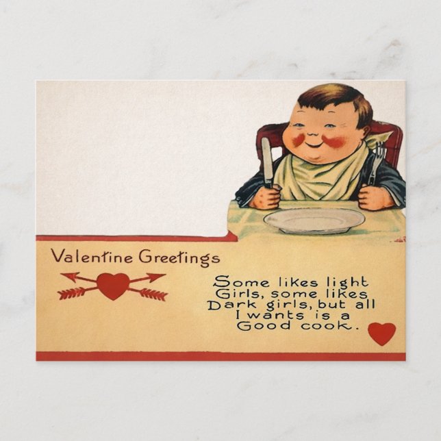 Vintag Food Valentine Postkarte (Vorderseite)