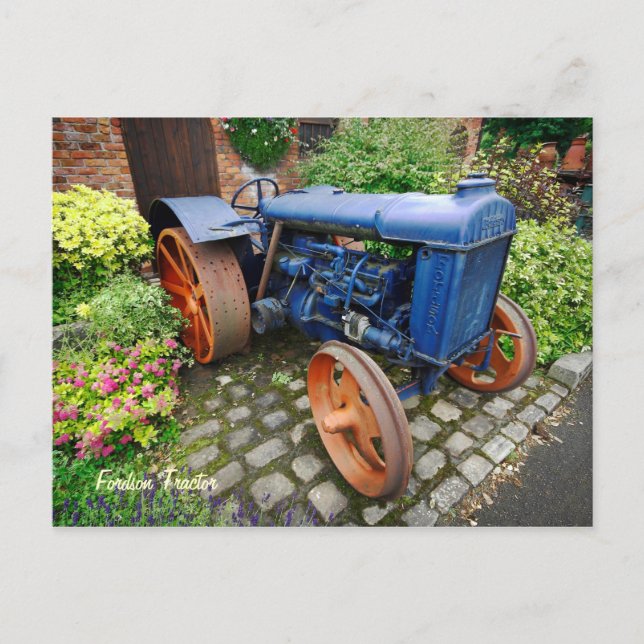 Vintag Fordson Tractor, Bredbury Hall Postkarte (Vorderseite)