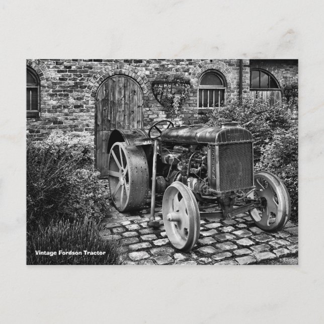 Vintag Fordson Tractor Postkarte (Vorderseite)