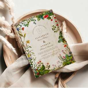 Vintag Forest Berry Wedding Einladung