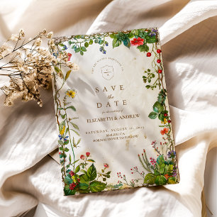 Vintag Forest Berry Wedding Save The Date