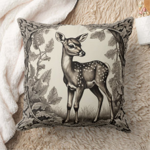 Vintag Forest Fawn Botanical Baby Deh Kissen