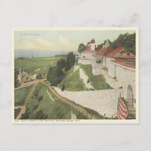 Vintag Fort Mackinac, Mackinac Island Michigan Postkarte