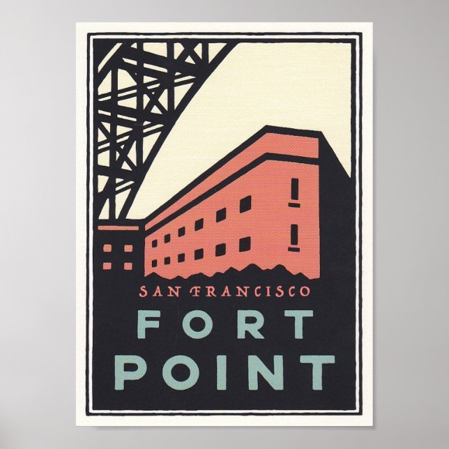 Vintag Fort Point Travel Poster (Vorne)