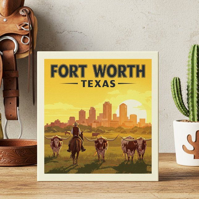 Vintag Fort Worth Texas Fliese (Von Creator hochgeladen)