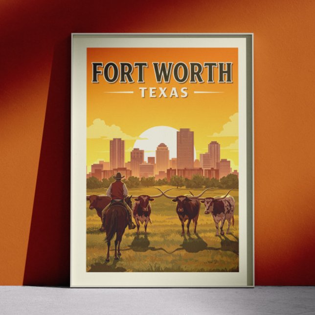 Vintag Fort Worth Texas Poster (Von Creator hochgeladen)