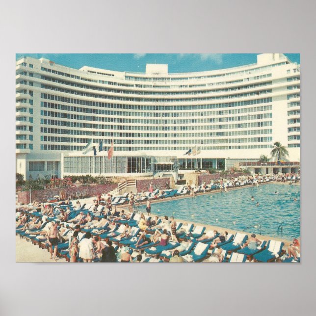 Vintag, Fountainbleau Hotel, Miami FL Poster (Vorne)
