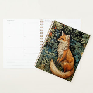 Vintag Fox Botanischer Wald Floral William Morris Planer
