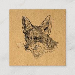 Vintag Fox Illustration Antique Begleitkarte