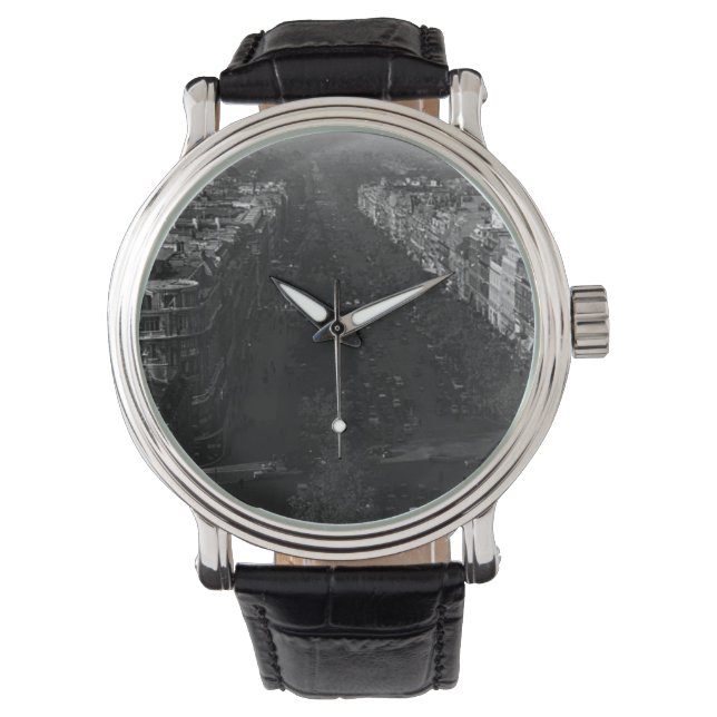 Vintag France Paris champs elysees avenue Armbanduhr (Vorderseite)