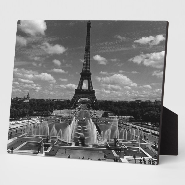 Vintag France Paris Fontains Tower Eiffel Fotoplatte (Seite)