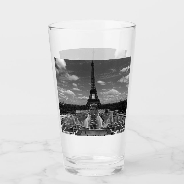Vintag France Paris Fontains Tower Eiffel Glas (Vorderseite)