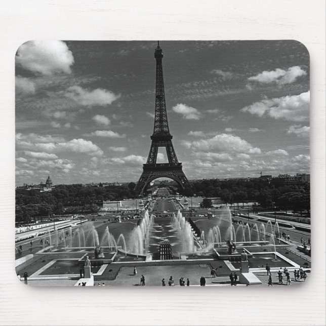 Vintag France Paris Fontains Tower Eiffel Mousepad (Vorne)