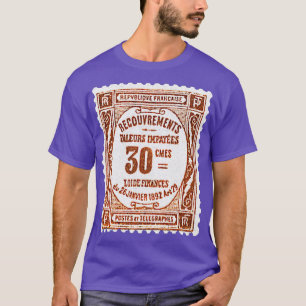 Vintag France Postage Briefmarke Design T-Shirt