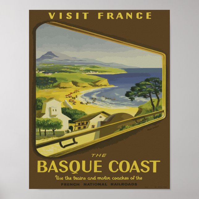 Vintag Frankreich Baskenreise Poster (Vorne)