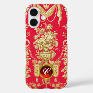 VINTAG FRANZÖSISCHES BLUMEN, BLUME VASEN, ROSE Rot iPhone 16 Hülle