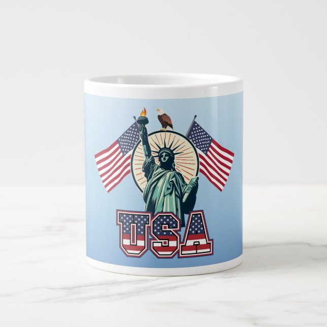 Vintag, Freiheitsstatue Jumbo-Tasse (Vorderseite)