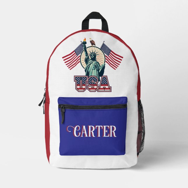 Vintag, Freiheitsstatue personalisiert Bedruckter Rucksack (Vorderseite)