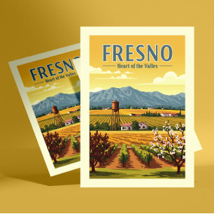 Vintag Fresno Postkarte