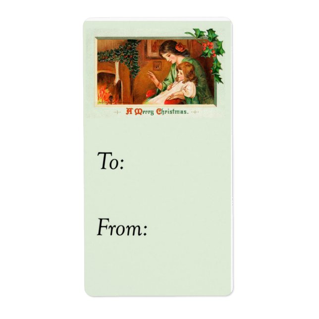 Vintag frohe Weihnachten auf der Geschenktafel (Vorne)