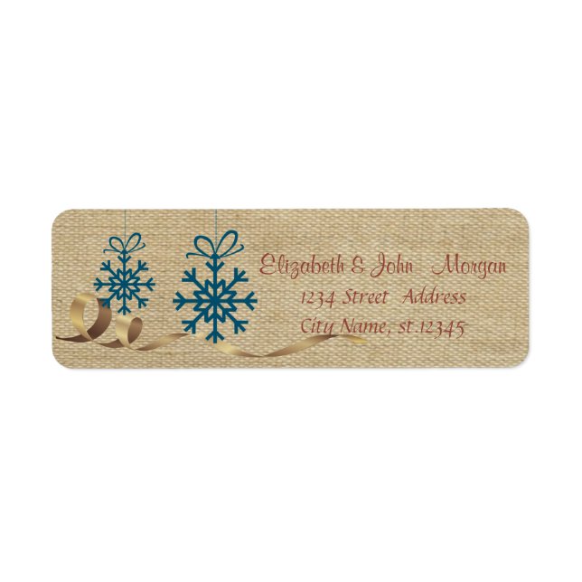 Vintag, frohe Weihnachten, blaue Schneeflocken (Vorne)