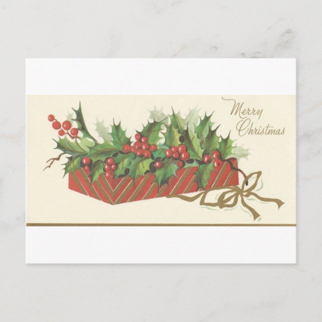 Vintag frohe Weihnachten Holly (Vorderseite)