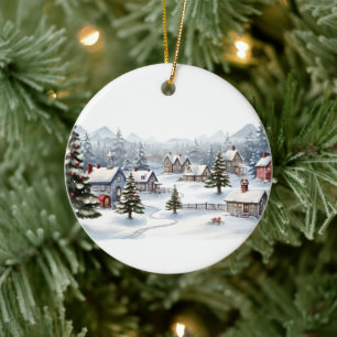 Vintag frohe Weihnachten Keramik Ornament