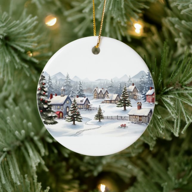 Vintag frohe Weihnachten Keramik Ornament (Baum)