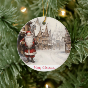 Vintag frohe Weihnachten Keramik Ornament