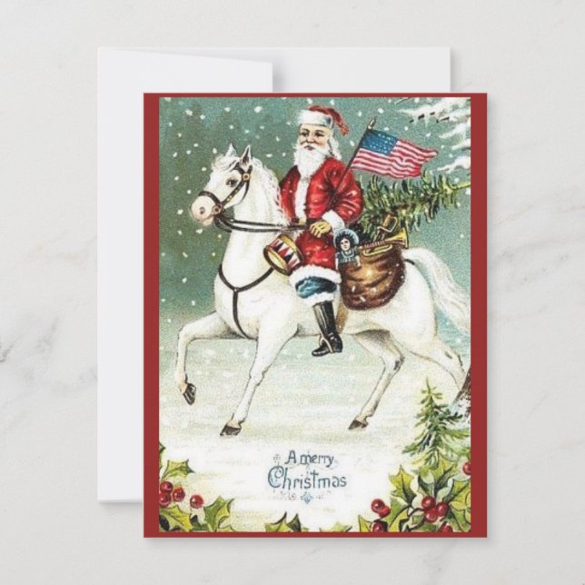 Vintag frohe Weihnachten Patriotic Weihnachtsmann (Vorderseite)